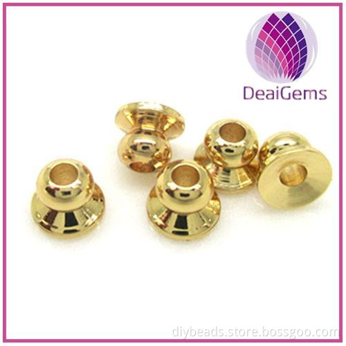 24k gold filled high quality snowflake end cap beads